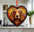 Cocker Spaniel Golden Stained Glass Effect Heart Suncatcher